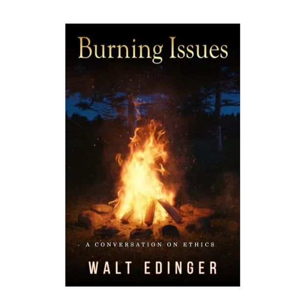 Cover of Burning Issues, showing a campfire